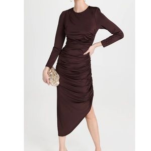 Veronica Beard Tristana Slinky Jersey Ruched Dress